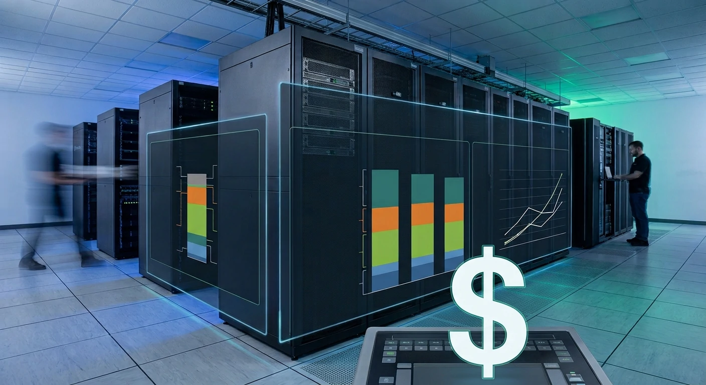 Enterprise AI server rack with high-performance multi-GPU accelerators